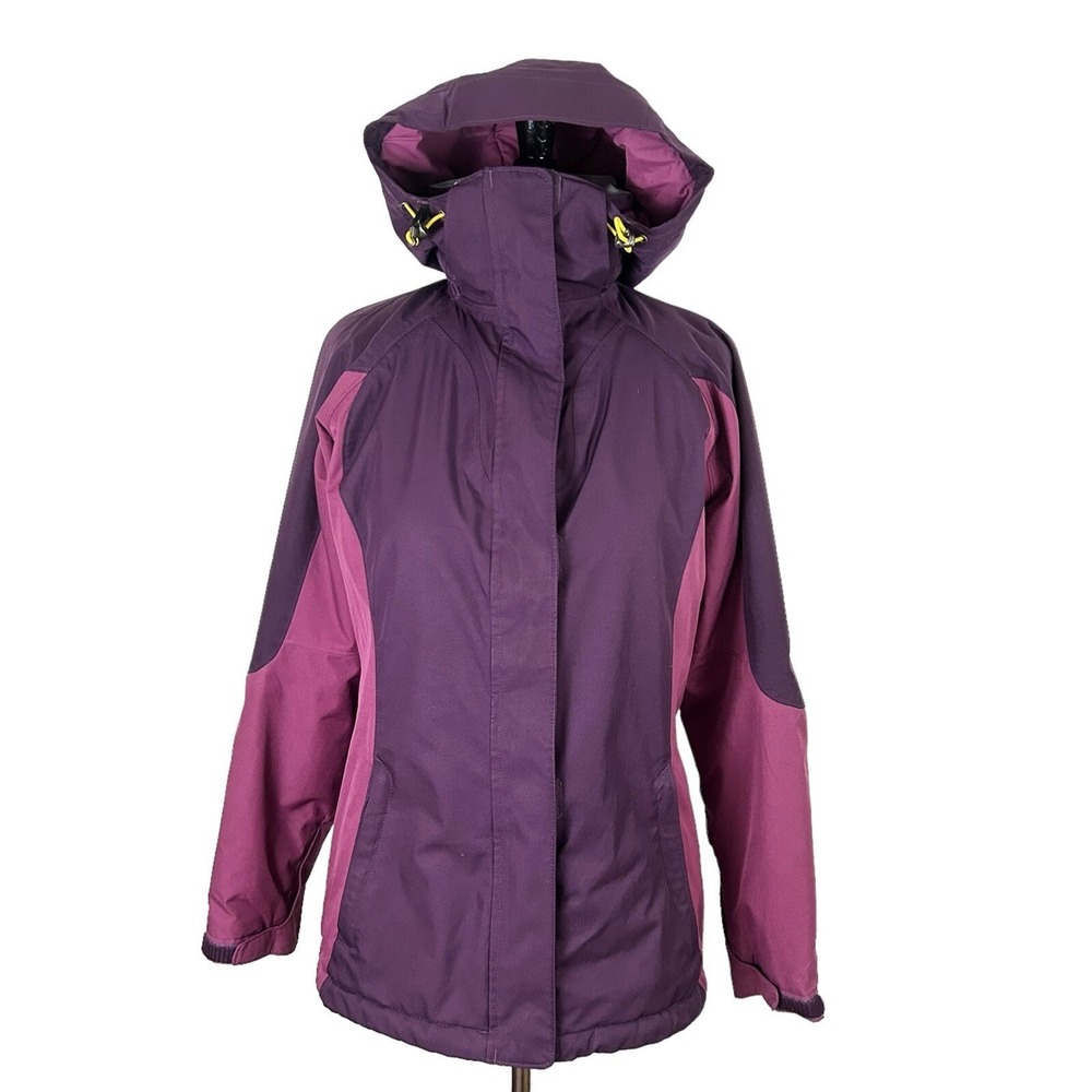 LANDS' END Womens COAT JACKET XS 2 4 Hooded Full Zip Insulated Purple Winter